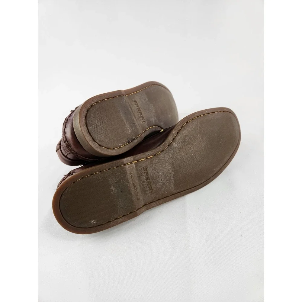 Sperry 2-EYE LEATHER Boat Shoe Deck Water Leather Amaretto Slip On Men's Size 13